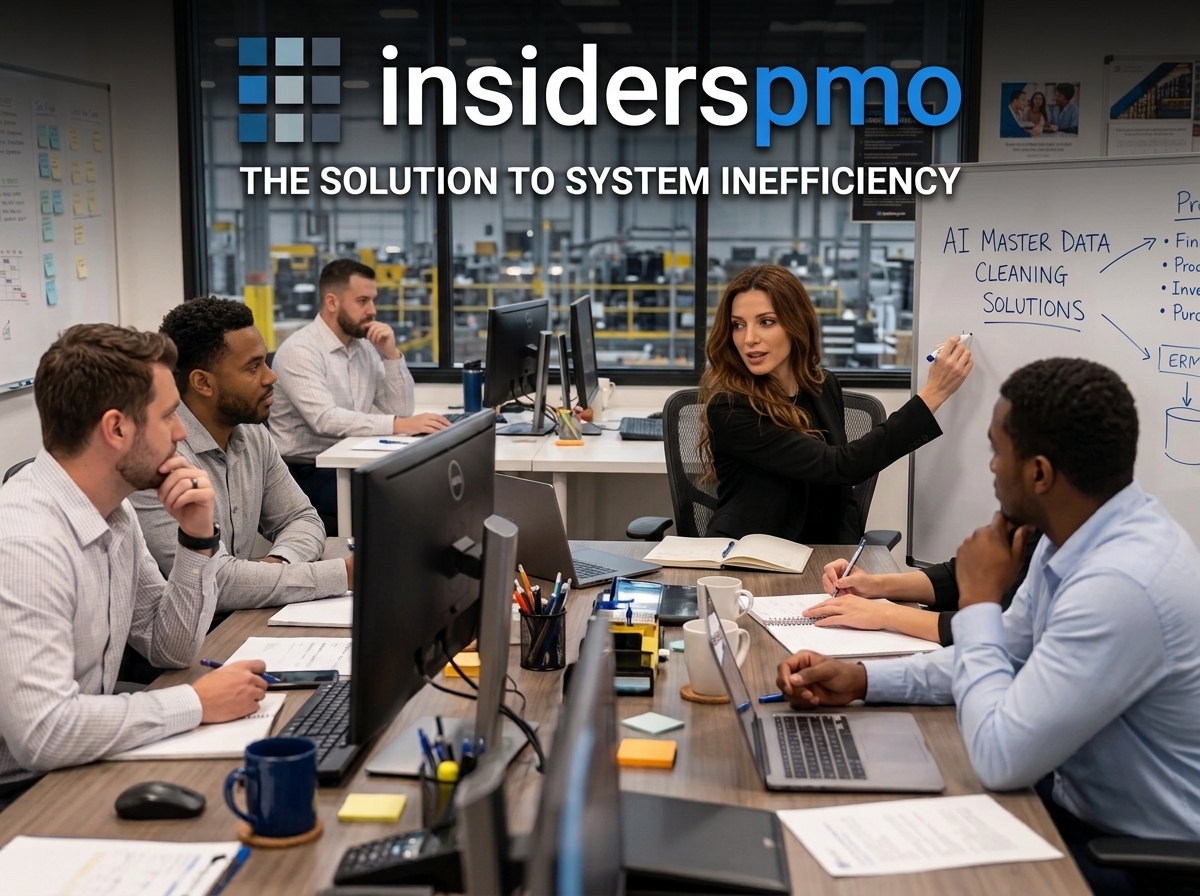 InsidersPMO team working session on AI master data cleaning solutions